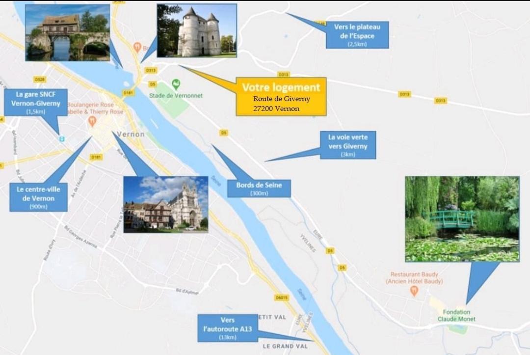 Appartement Charmant A Vernon Tout Pres De Giverny Buitenkant foto